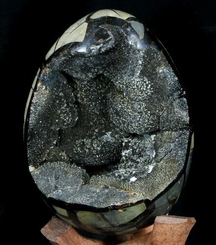 Septarian Dragon Egg Geode - Brown Crystals #36052